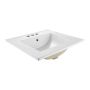 Recessed rectangular bathroom sink, 510x465 mm, white, ceramic, with overflow and faucet holes