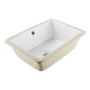 Undermount rectangular ceramic bathroom sink, 400x305 mm, white