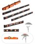 6-piece torpedo aluminum spirit level set, magnetic, 10 inches
