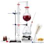 Essential oil distillation set, 2000 ml, 1000 W heating plate, glass containers, 28 pcs.