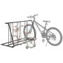 Double-sided carbon steel bike rack, capacity 6 bikes, for 3-inch wide tires