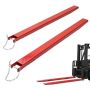 Forklift carbon steel fork extensions, 82x4.5", red, 1 pair