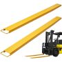 Forklift carbon steel fork extensions, 84" yellow, 1 pair