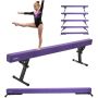 Adjustable purple gymnastics beam for kids, 8 feet, 5 heights