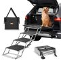 Dog stairs for car, 4 steps, aluminum, foldable