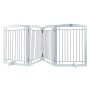Freestanding dog gate, 81x244 cm, white, 4 panels, foldable