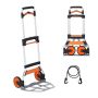 Folding aluminum hand truck, 136 kg, with telescopic handle