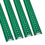 8ft U-Shaped Steel Fence Post, 4-Pack, Green