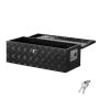 Aluminum tool box with lock, 30"x13"x9.6", black