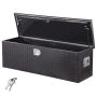 Sturdy aluminum tool box for trailer, pickup, camper 49"x15"x15" black