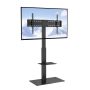 Swivel TV stand 32-85", height adjustable, tempered glass base