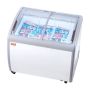 Commercial ice cream display cabinet, 264 L freezer with glass top, white