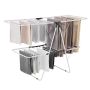 Folding metal clothes dryer, 2 tiers, white, adjustable height, with sock pegs