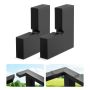 Pack of 2 corner railing connectors, matt black, POM, for outdoor terraces