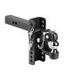 Adjustable 2 inch pin hook, 20000 lbs, black powder coated