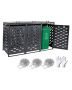 Trash storage 3x52.79 gallons, waterproof cabinet with lid, lockable, for outdoor use