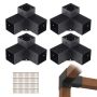 Pergola wooden beam bracket set, 10.2x10.2 cm, 4 pcs., 3-way corner mounts