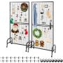 2 pcs. wire mesh wall panels 898x1798 mm with wheels and hooks