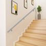Stair railing, 6 feet long, interior, solid, wall-mounted