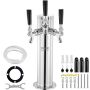 Stainless steel three-tap beer dispenser tower, for bars and restaurants