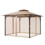 Outdoor Gazebo 10x10x7 ft Net Replacement, 4 Panel Curtains
