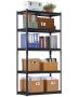 Adjustable Metal Storage Shelves, 5 Tier, 2000 lbs, Black, 72x36x16 inches
