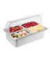 Stainless steel food serving tray with 3 cooling boxes