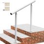 Adjustable White Aluminum Outdoor Stair Railing, 34 inches (3 feet)