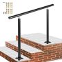 Black adjustable aluminum outdoor stair railing, 91 cm