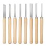 Woodturning tool set, 8 pieces, steel chisels, bag