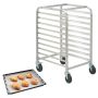 Bun baking rack, 10 levels, aluminum trolley, 66x52x99 cm