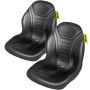 Universal pair of high-back tractor and lawn mower seats, black vinyl, 8" x 11.5" and 11.25" x 11.5"