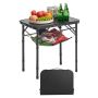 Folding Black Aluminum Camping Table 24x16 Inch