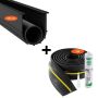 Garage Door Threshold and Bottom Seal Kit, 10 Feet, PVC, Black