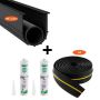 Garage Door Threshold and Seal Kit, 16 Feet, PVC, Black
