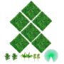 Artificial boxwood panels for hedge, 6 pcs., 20x20", PE artificial grass, privacy screen