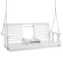 Wooden porch swing bench, 1.5 m, white, 880 lb load capacity