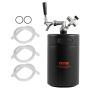 Beer brewing system 5 L keg ​​304 stainless steel with pressure display and CO2 regulator