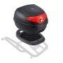 Universal 24 L motorcycle top case, PP material, waterproof, with reflective panel