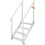 4-step aluminum dock ladder, adjustable height 30-38 inches