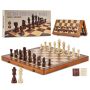Magnetic Wooden Chess and Checkers Set, 15 Inch Foldable