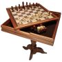 3-in-1 Wooden Chess, Checkers and Backgammon Game Table, 18 Inch