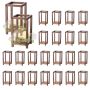 24 pcs. cedar wood wooden wedding lanterns, brown