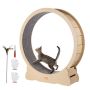 Wooden cat running wheel, 52 inches, with carpet and teaser