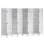 Wooden Folding Room Divider with Blinds, 8 Panels, 67 Inch Height