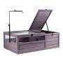 Wooden turtle house with aviary and lamp, 38x24x13 inches