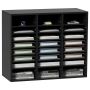 Wooden literature organizer, 24 compartments, black, EPA certified