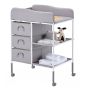 Portable baby changing station with drawers, gray