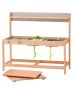 Wooden children's outdoor kitchen with accessories and sink