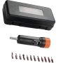 1/4 inch torque screwdriver set, 10-70 in-lbs, 12 bits with case